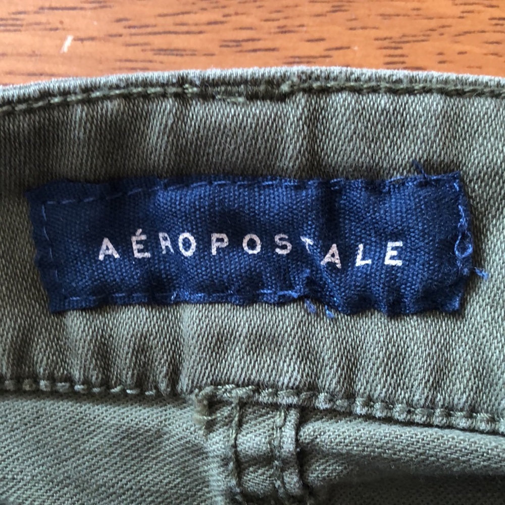 Aeropostale Army Green button up mini jean skirt w/front & back pockets Size 6 - Picture 4 of 8